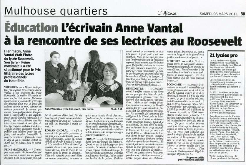 Anne Vantal à Mulhouse